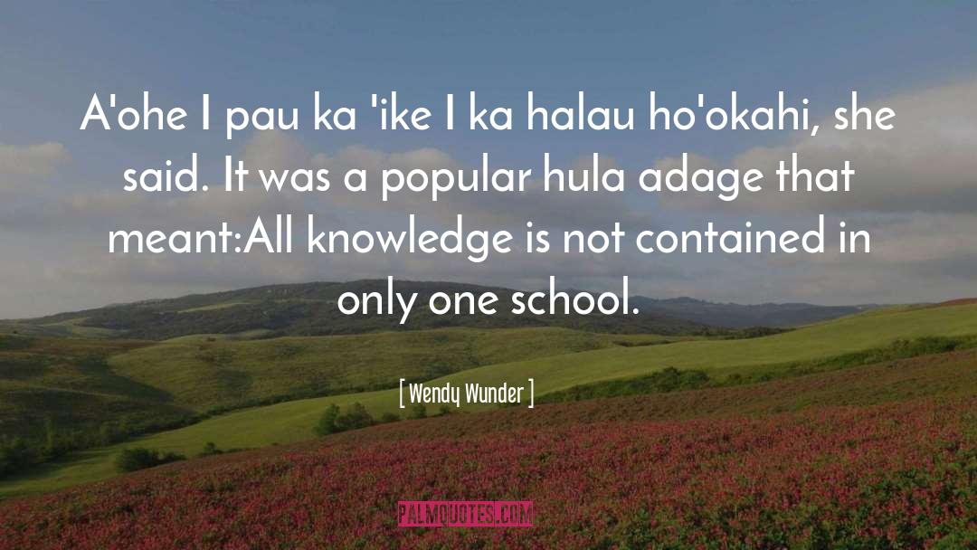 Kanakaole Halau quotes by Wendy Wunder