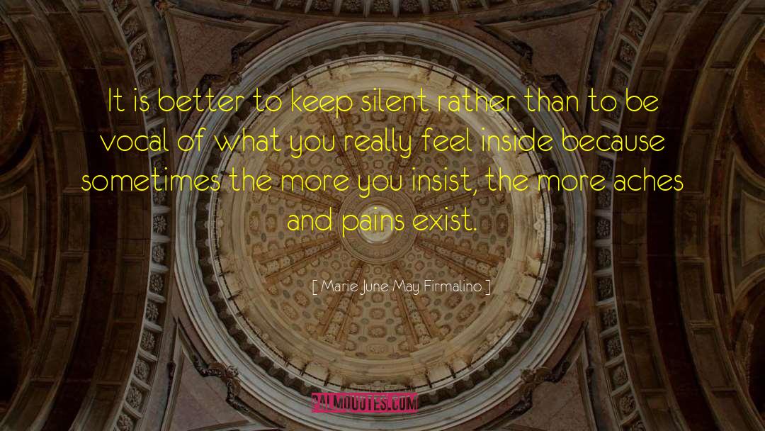 Keep Silent quotes by Marie June May Firmalino