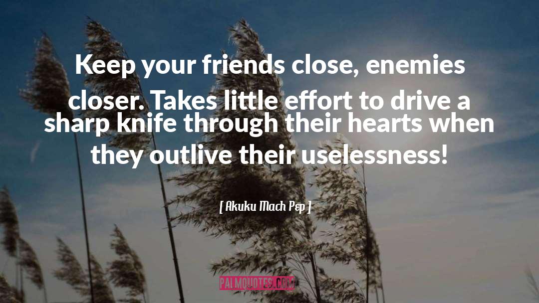 Keep Your Friends Close quotes by Akuku Mach Pep