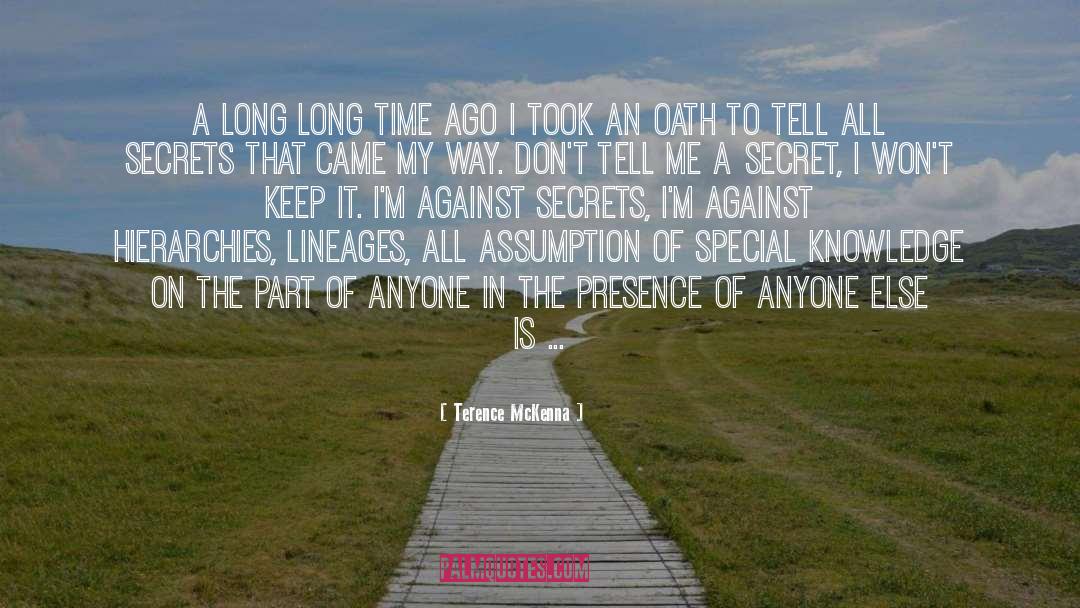 Keeping A Secret quotes by Terence McKenna