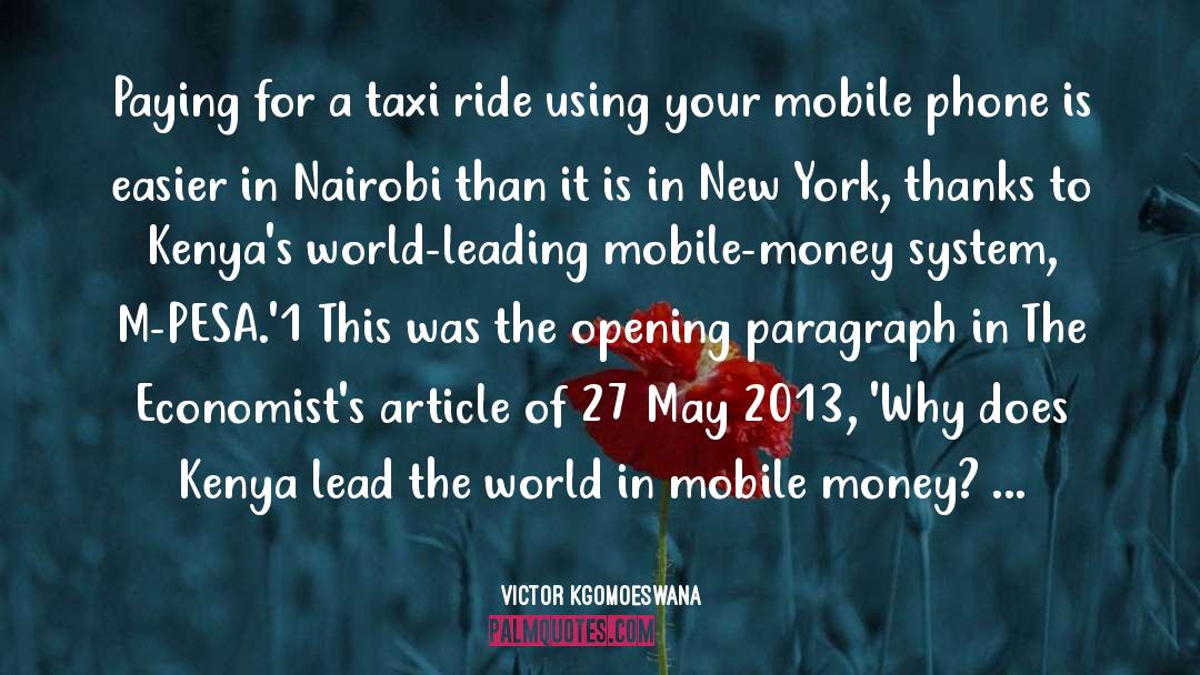 Kenya quotes by Victor Kgomoeswana