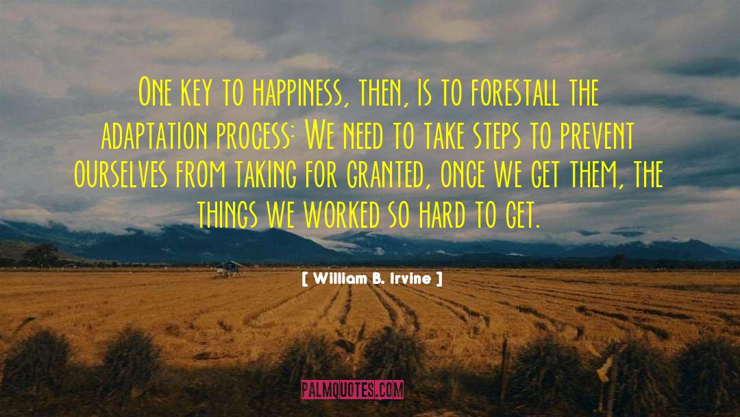 Key To Happiness quotes by William B. Irvine