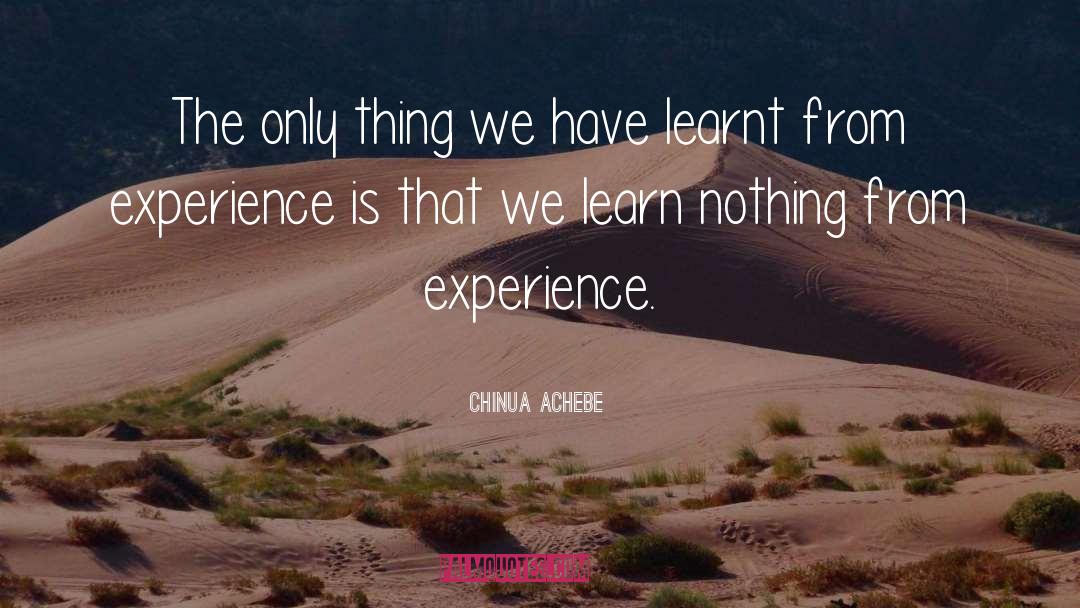 Kilian Experience quotes by Chinua Achebe