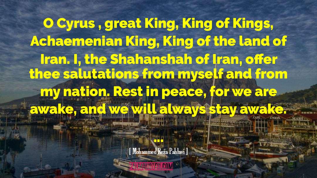 King Cosgrove quotes by Mohammed Reza Pahlavi