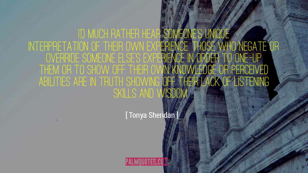 Know It All quotes by Tonya Sheridan