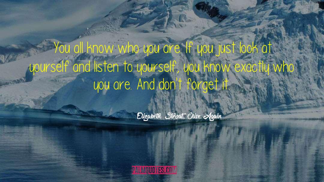 Know Who You Are quotes by Elizabeth Strout, Olive Again