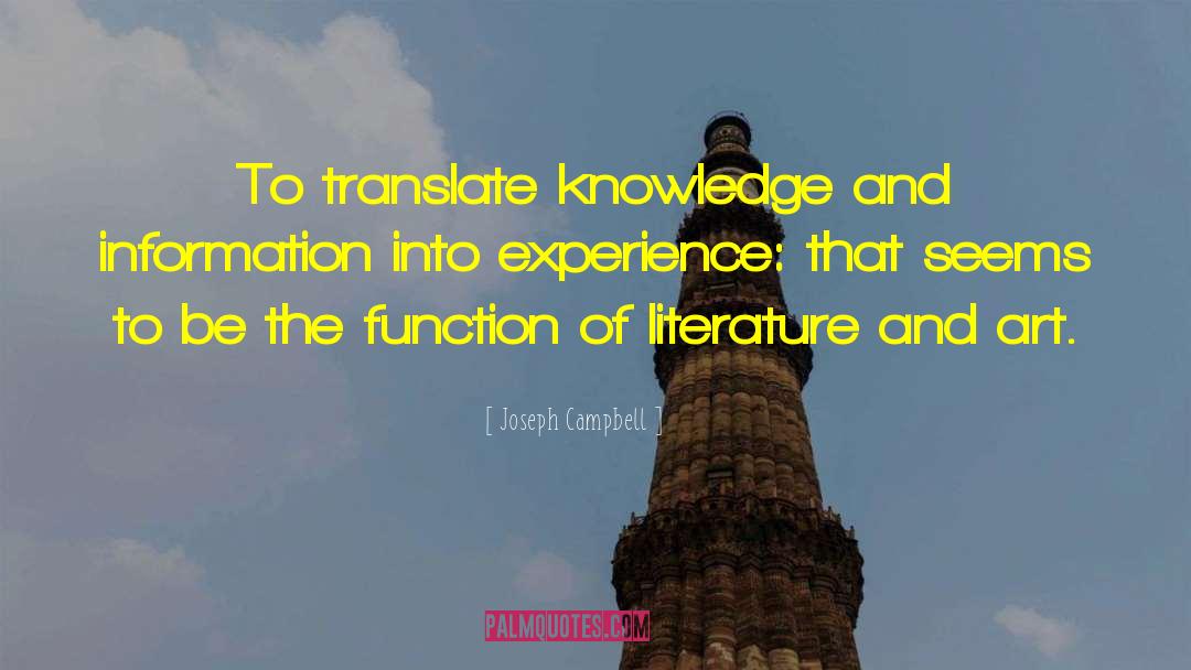 Knowledge And Information quotes by Joseph Campbell