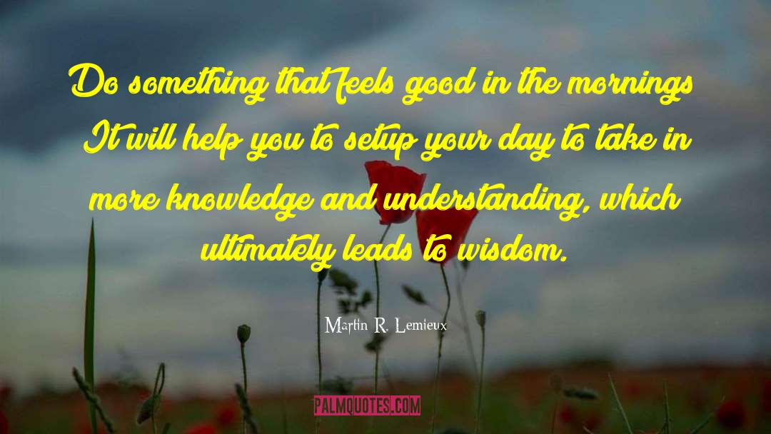 Knowledge And Understanding quotes by Martin R. Lemieux