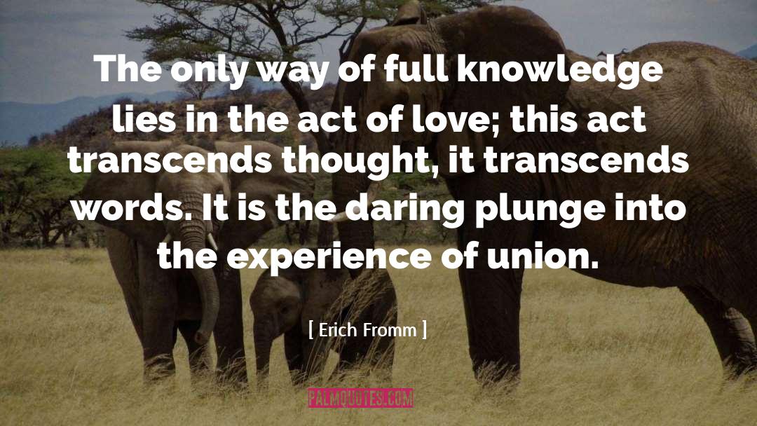 Knowledge Destroys quotes by Erich Fromm