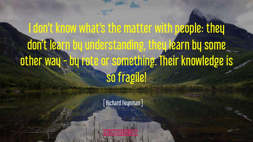 Knowledge Experience quotes by Richard Feynman