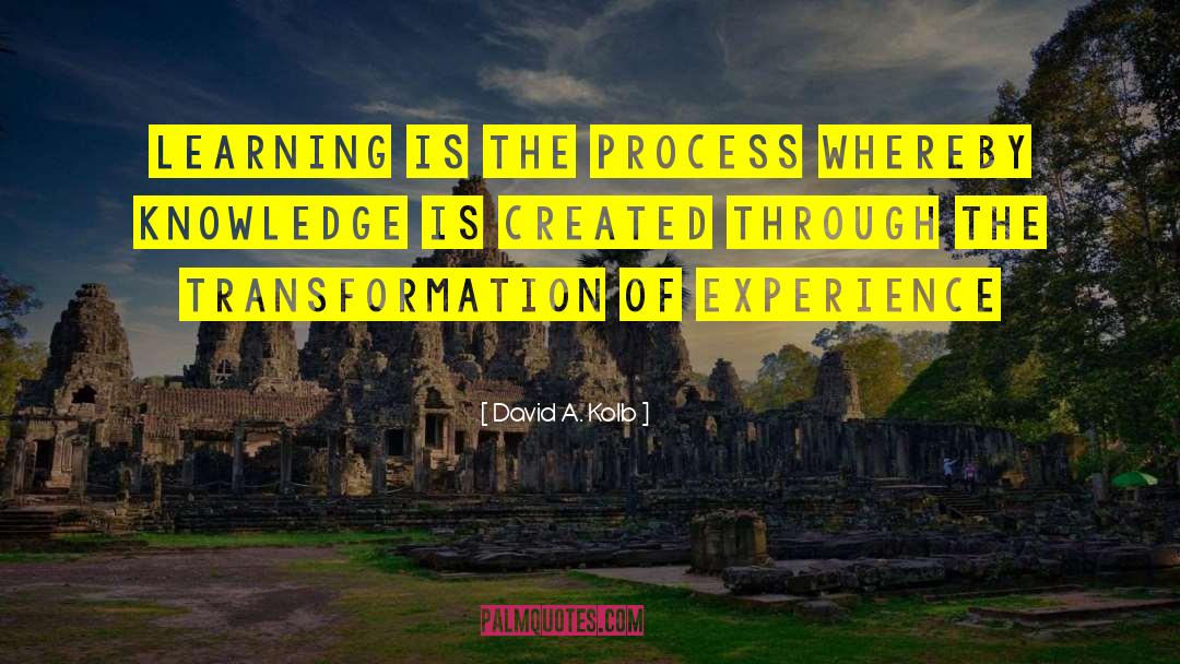 Knowledge Experience quotes by David A. Kolb