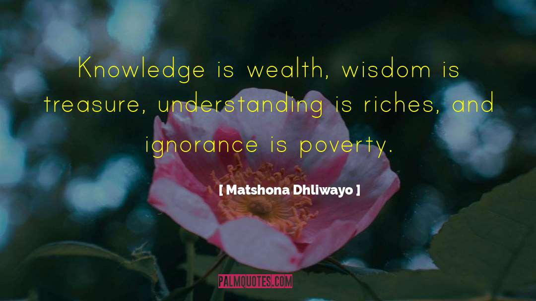 Knowledge Is Wealth quotes by Matshona Dhliwayo