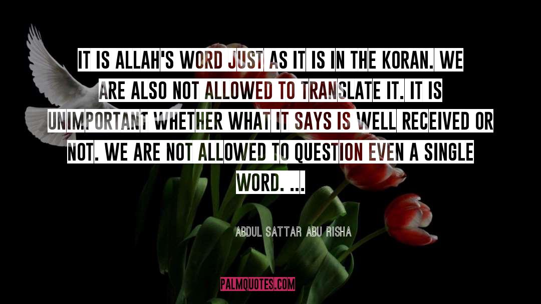 Koran quotes by Abdul Sattar Abu Risha