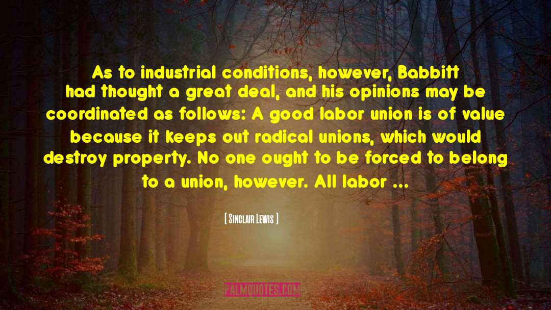 Labor Union quotes by Sinclair Lewis