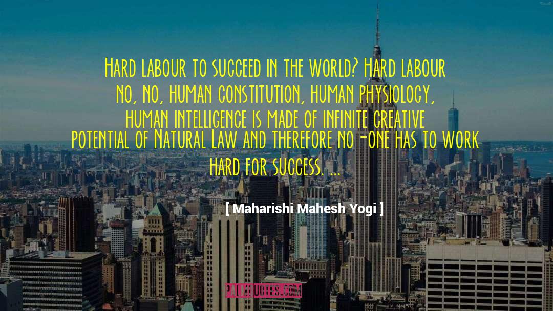 Labour Hard Work quotes by Maharishi Mahesh Yogi