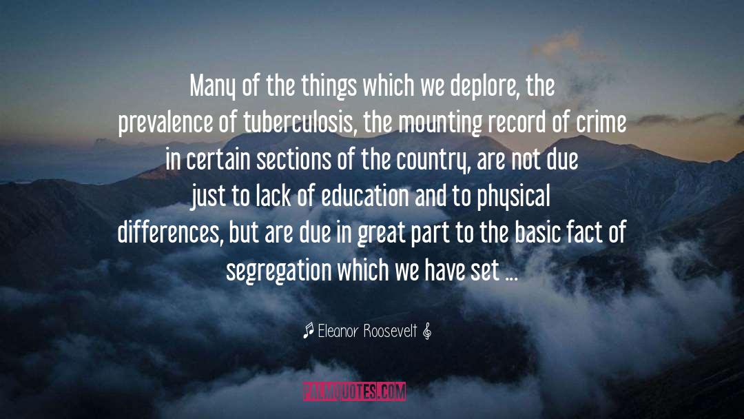 Lack Of Education quotes by Eleanor Roosevelt