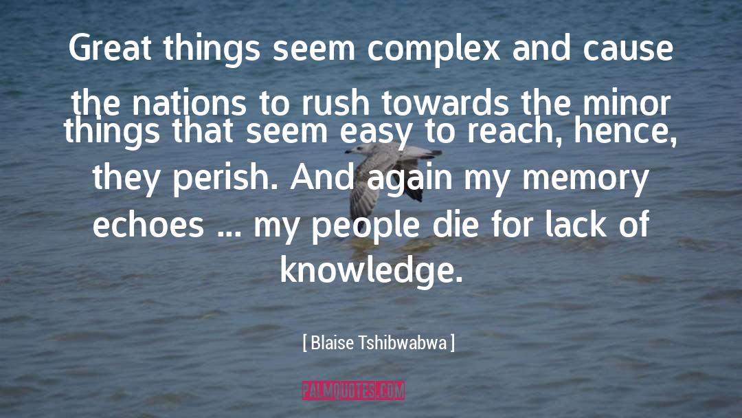 Lack Of Knowledge quotes by Blaise Tshibwabwa