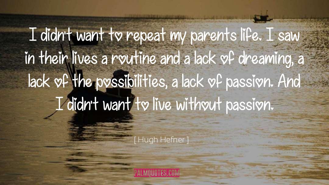 Lack Of Passion quotes by Hugh Hefner