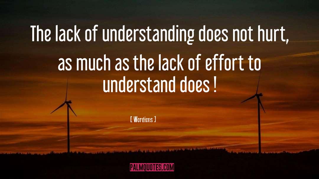 Lack Of Understanding quotes by Wordions