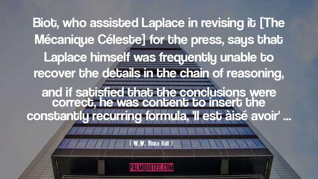 Laplace quotes by W.W. Rouse Ball