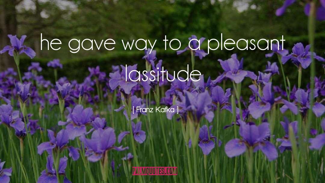 Lassitude quotes by Franz Kafka