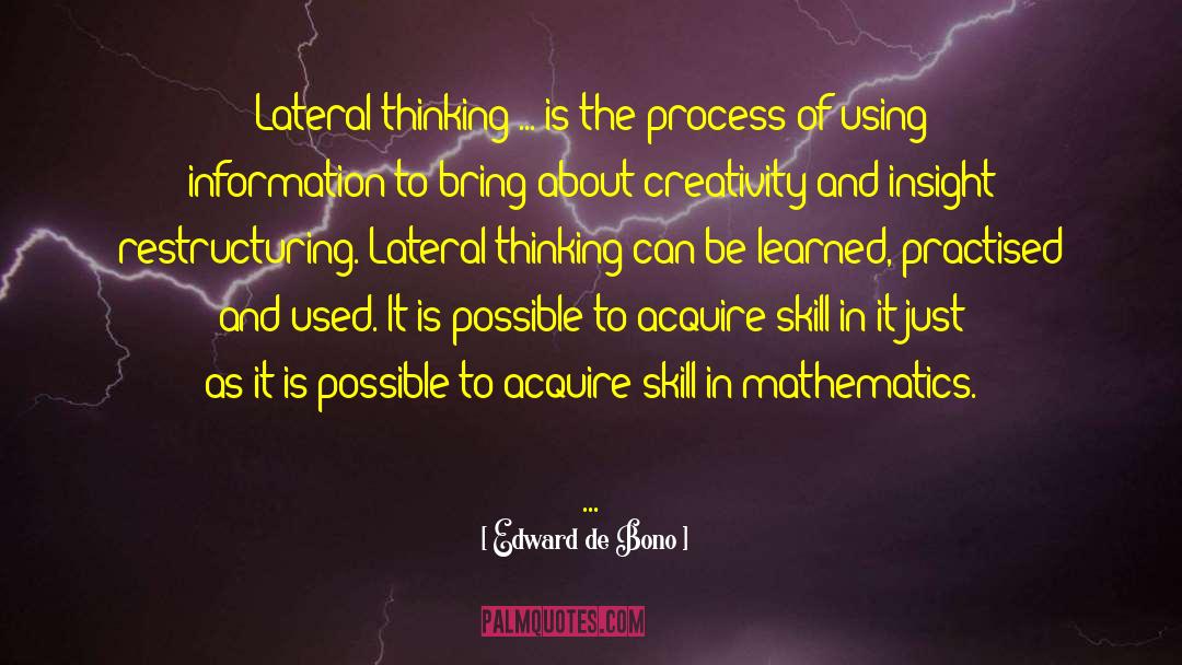 Lateral Thinking quotes by Edward De Bono