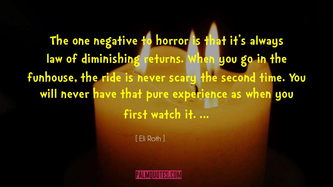 Law Of Diminishing Returns quotes by Eli Roth