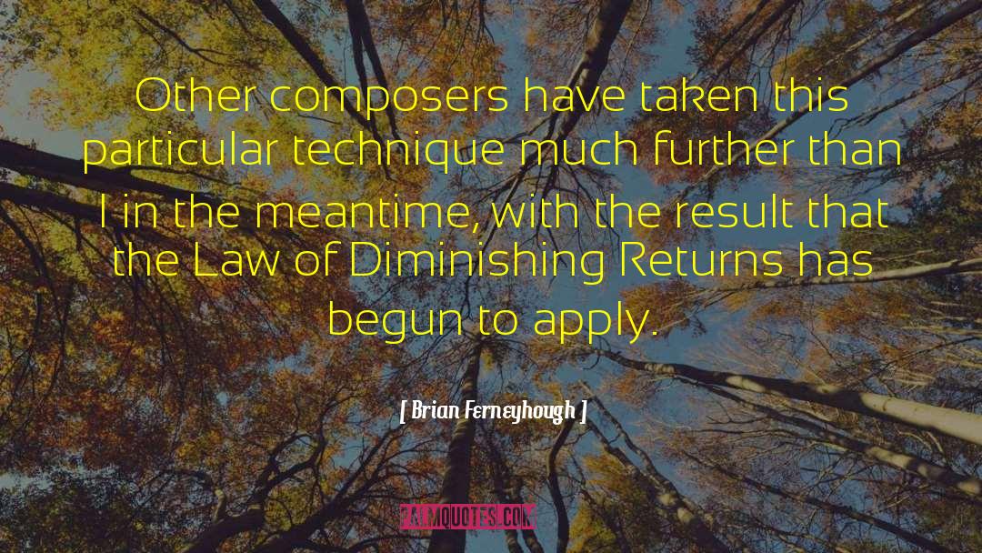 Law Of Diminishing Returns quotes by Brian Ferneyhough
