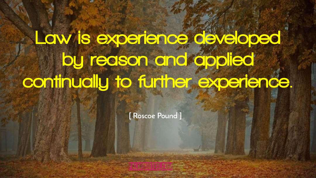 Law Reason quotes by Roscoe Pound