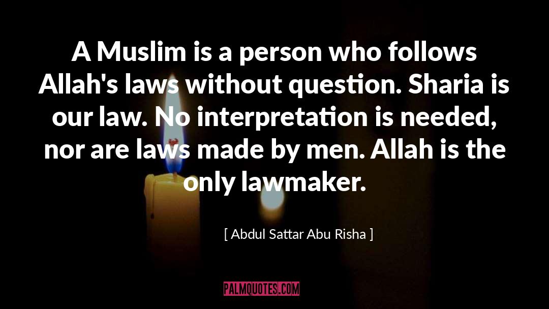 Lawmaker quotes by Abdul Sattar Abu Risha