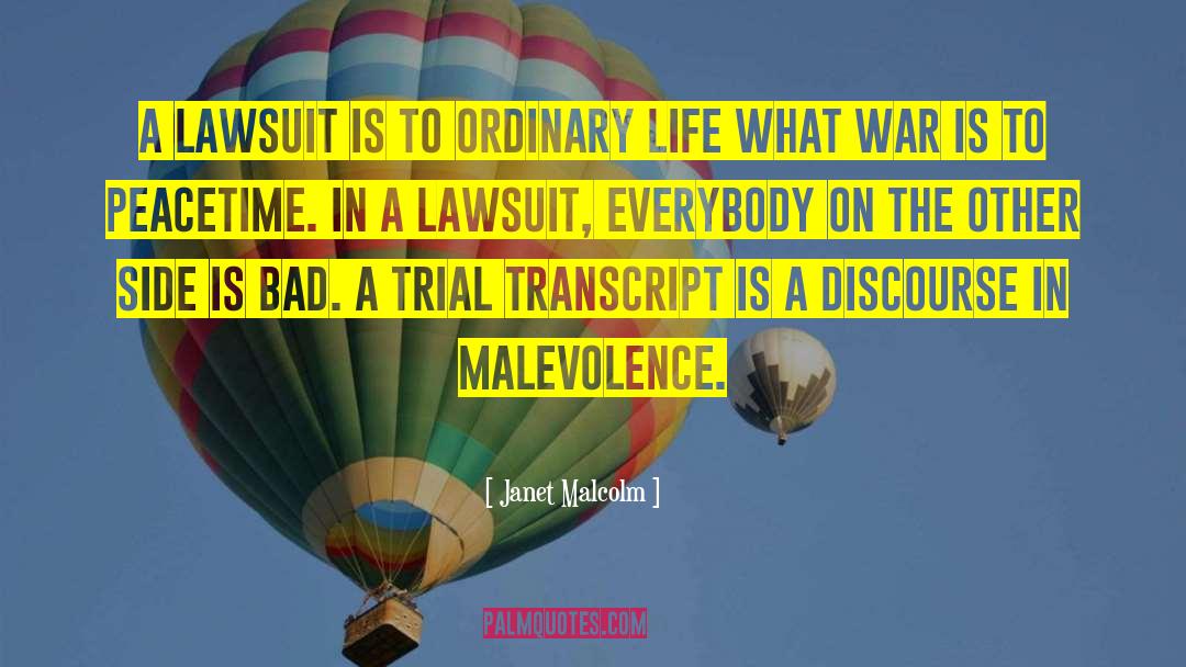 Lawsuit quotes by Janet Malcolm