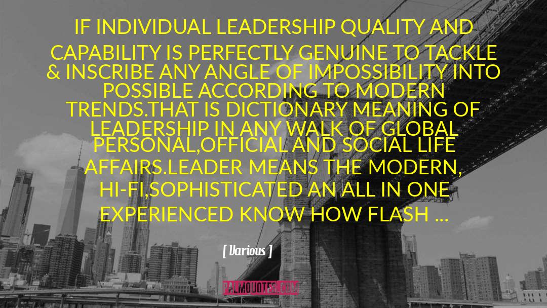 Leadership Characteristics quotes by Various