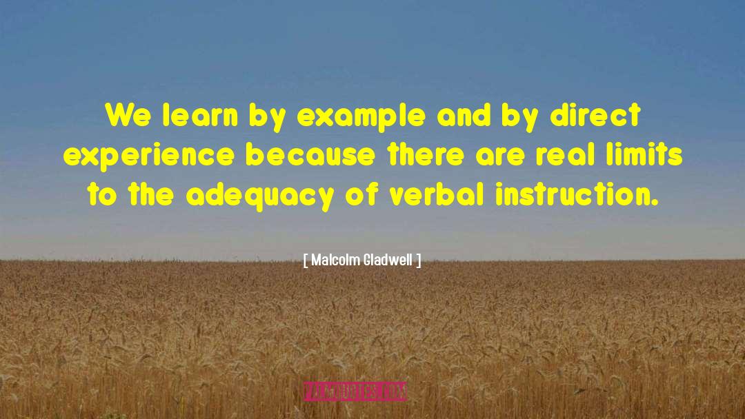 Learn By Example quotes by Malcolm Gladwell