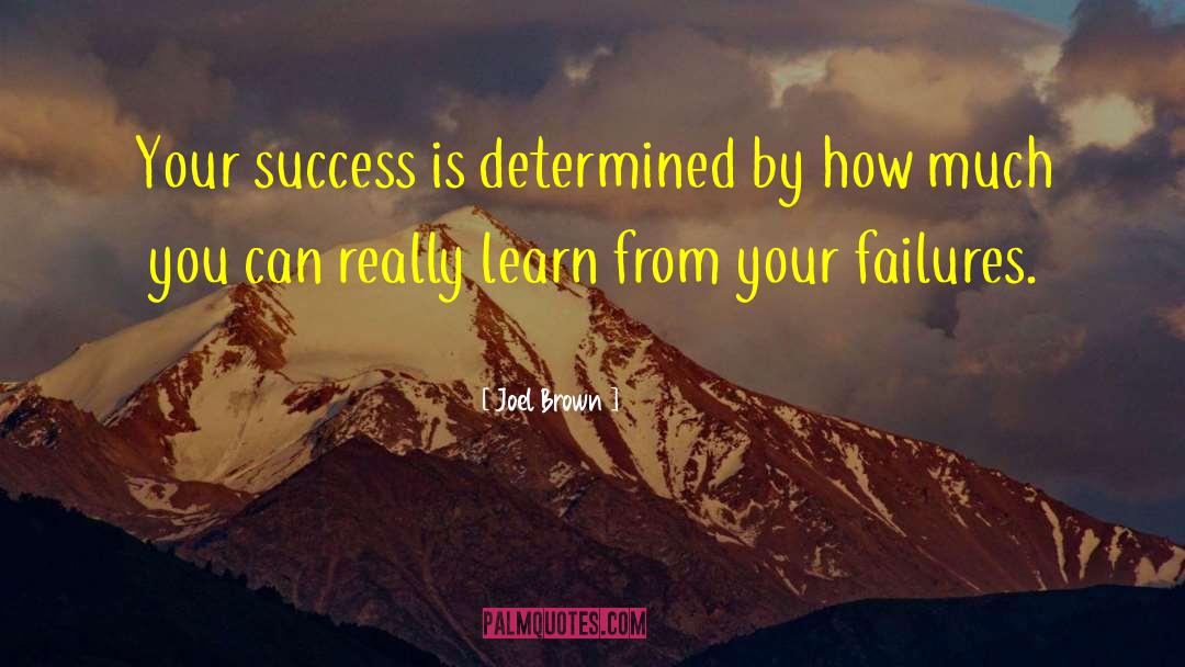 Learn From Your Failures quotes by Joel Brown