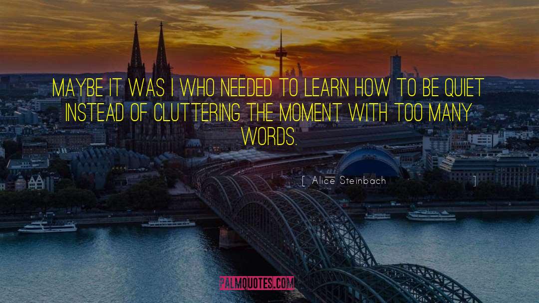 Learn The Words Of Eternity quotes by Alice Steinbach