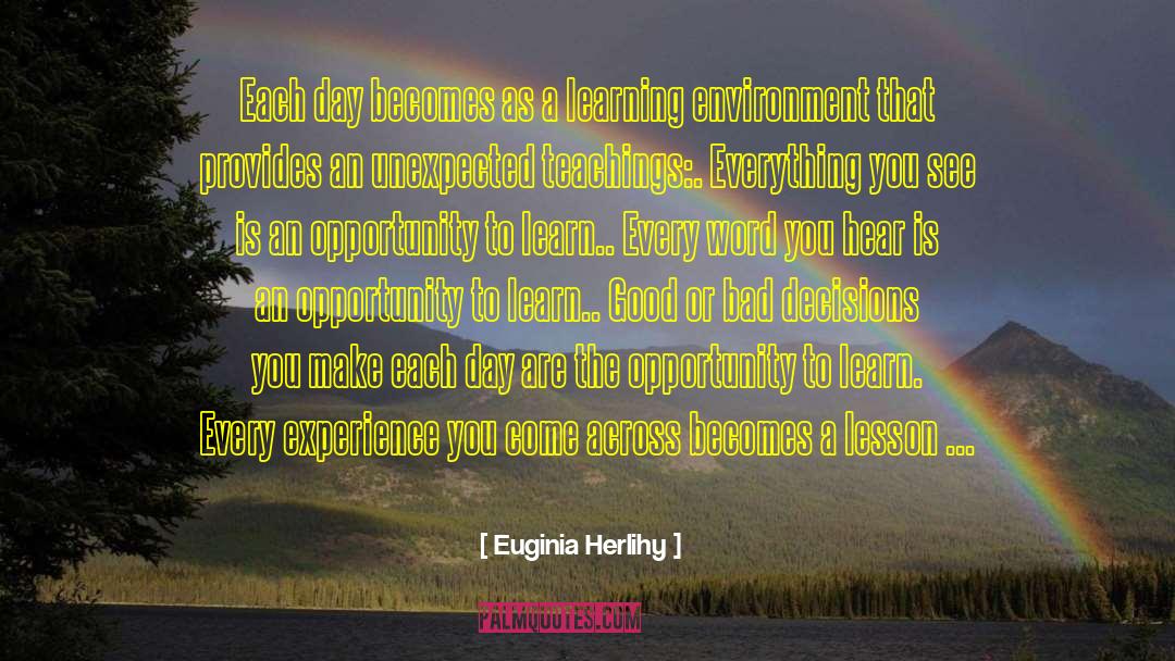 Learning Environment quotes by Euginia Herlihy
