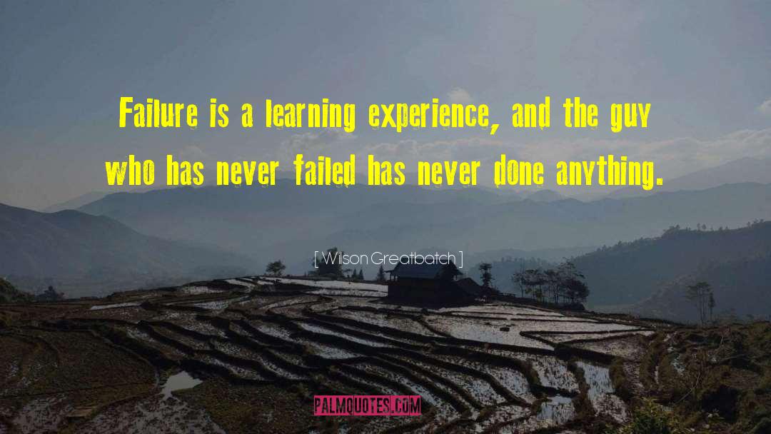 Learning Experience quotes by Wilson Greatbatch