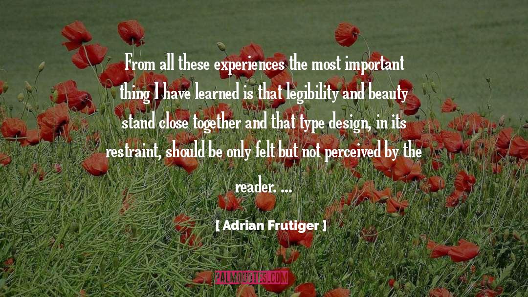 Legibility quotes by Adrian Frutiger