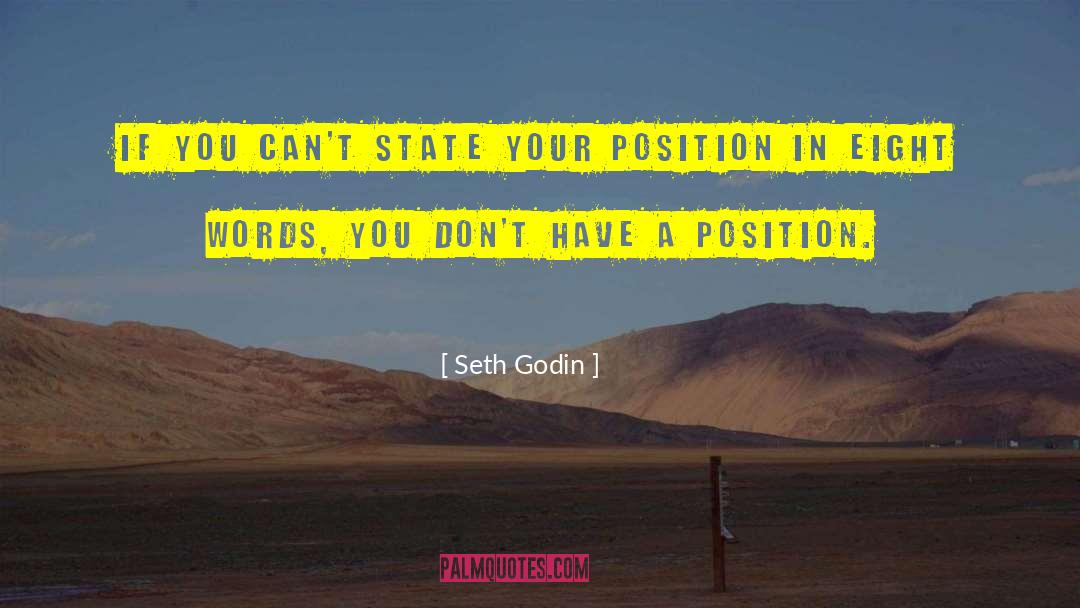 Lenclume Position quotes by Seth Godin