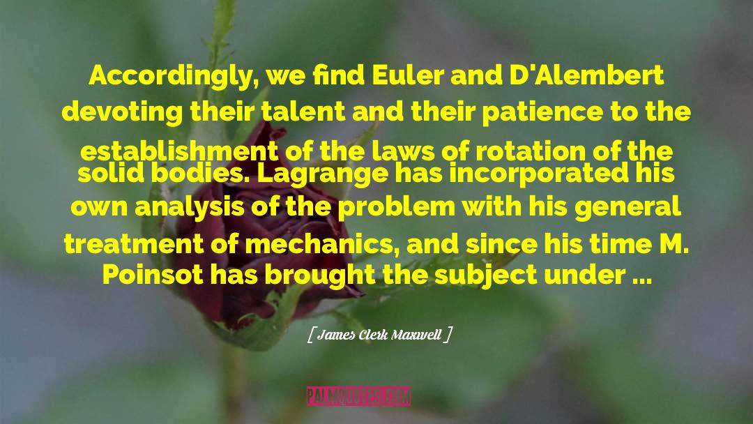 Leonard Euler quotes by James Clerk Maxwell