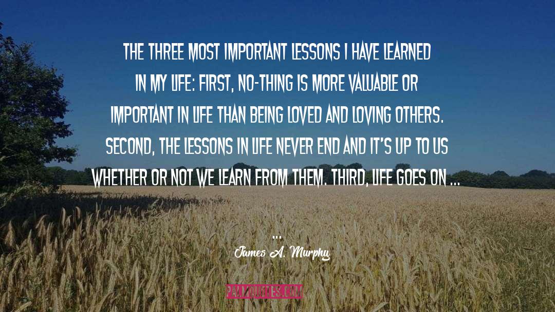 Lessons In Life quotes by James A. Murphy