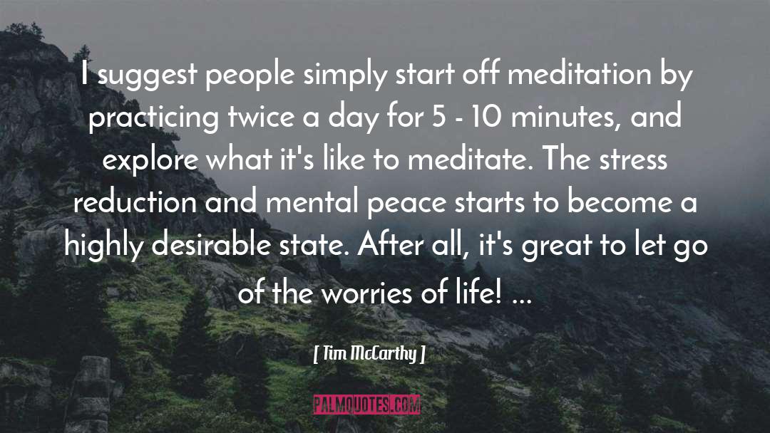 Let Go Of Worry quotes by Tim McCarthy