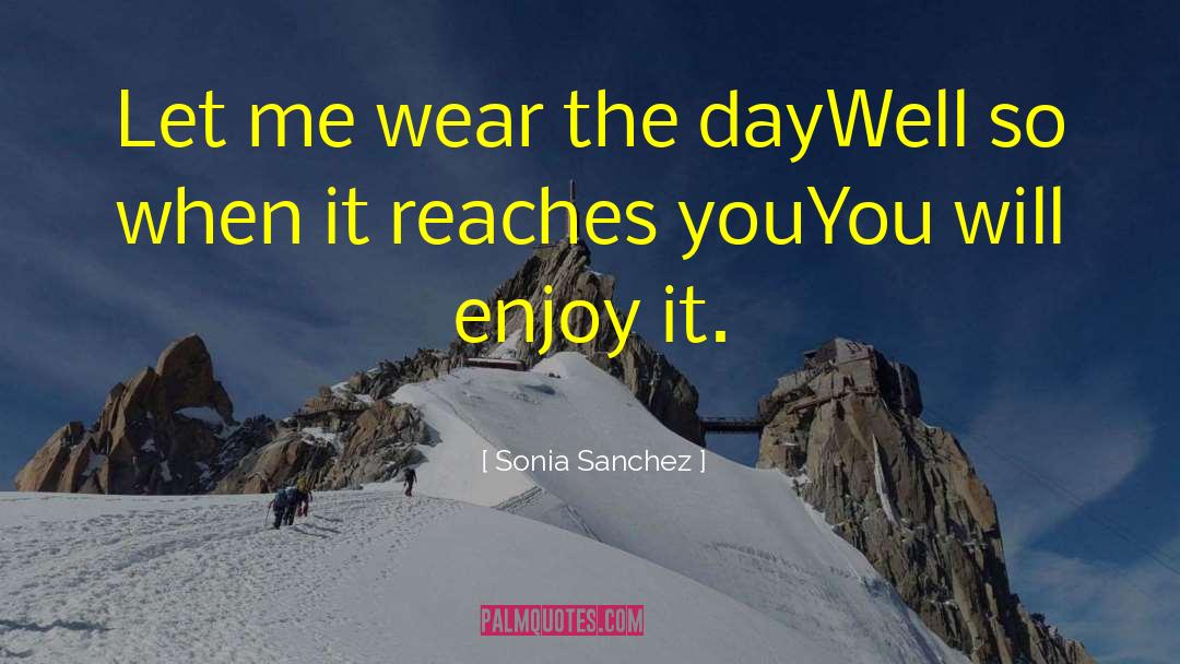 Let Me Enjoy Life quotes by Sonia Sanchez