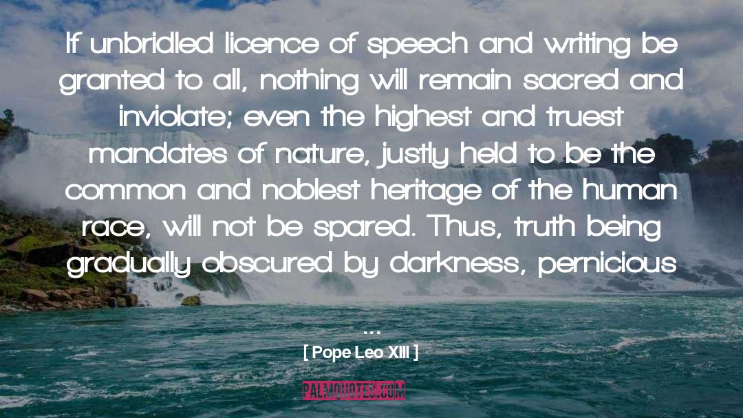 Licence quotes by Pope Leo XIII