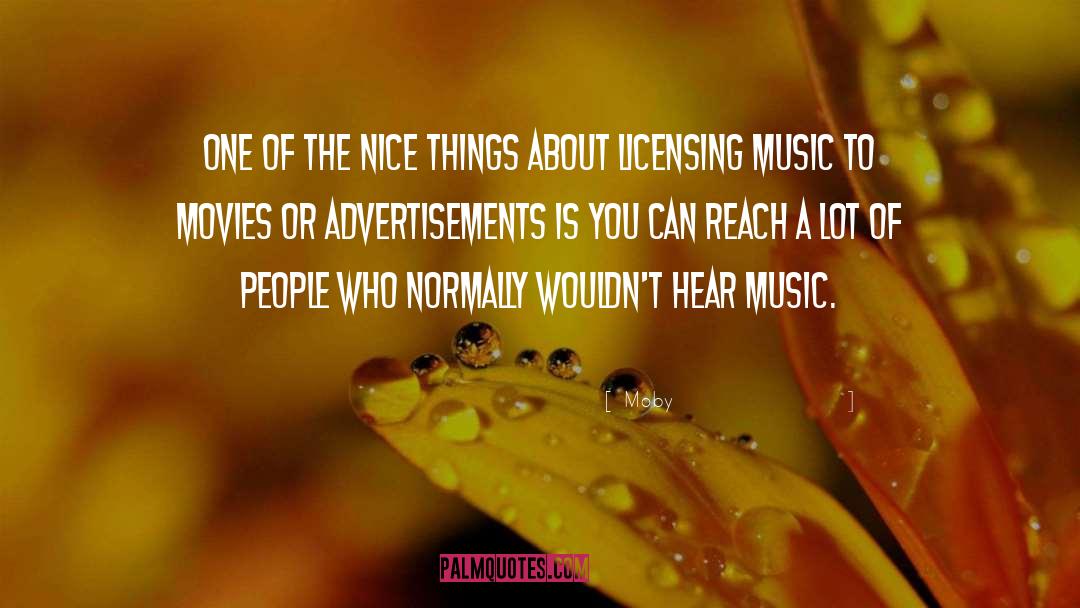 Licensing quotes by Moby