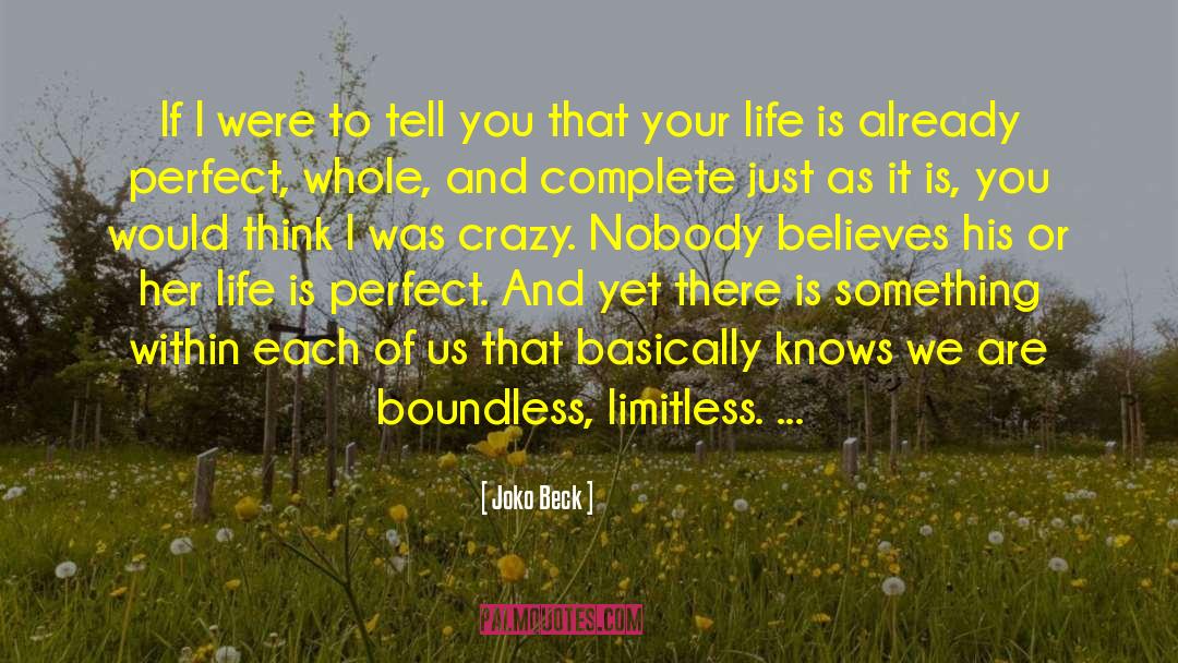 Life Crazy Sanity quotes by Joko Beck