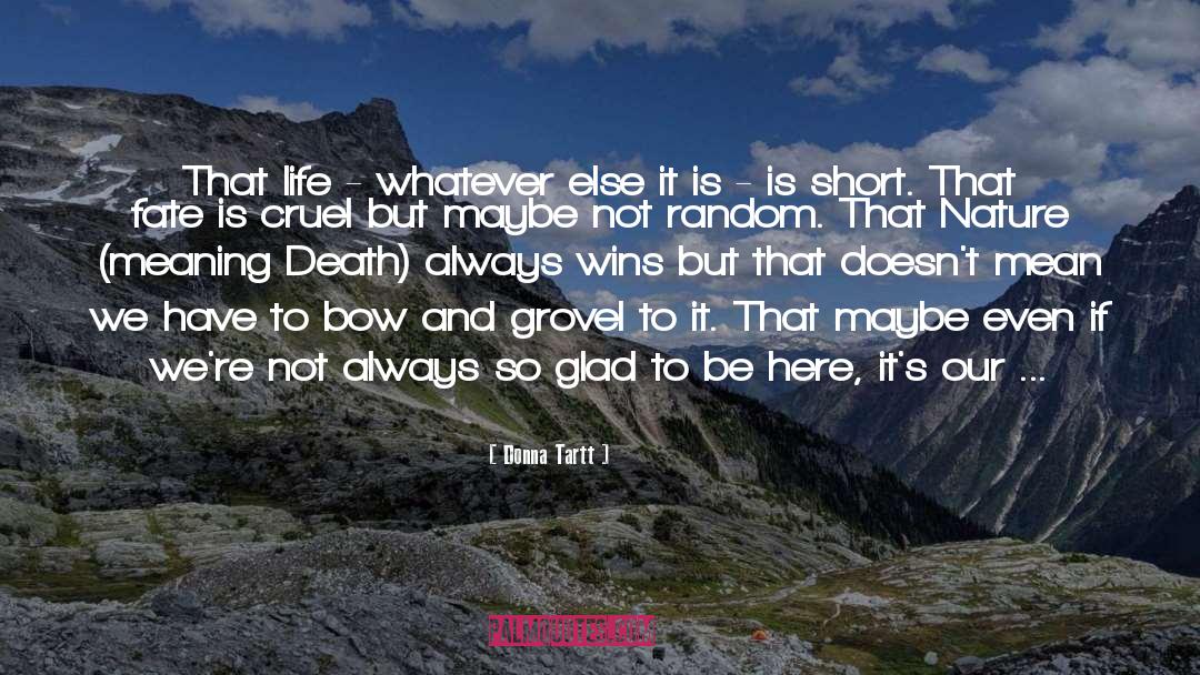 Life Is Short Love Deeply quotes by Donna Tartt