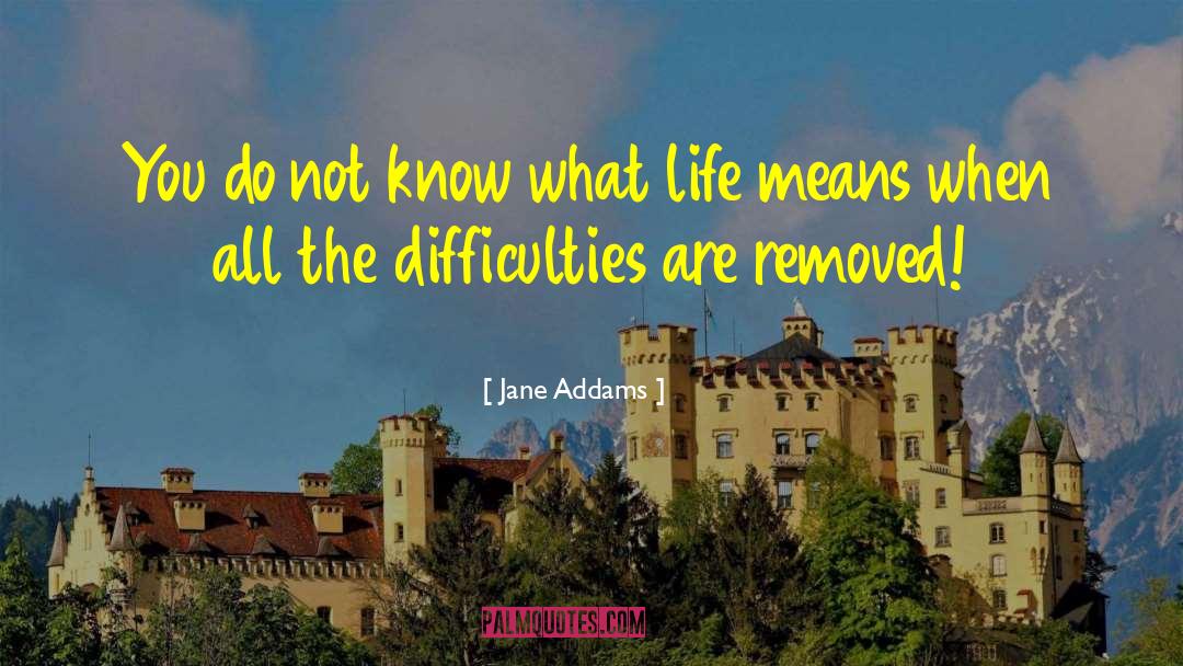 Life Means quotes by Jane Addams