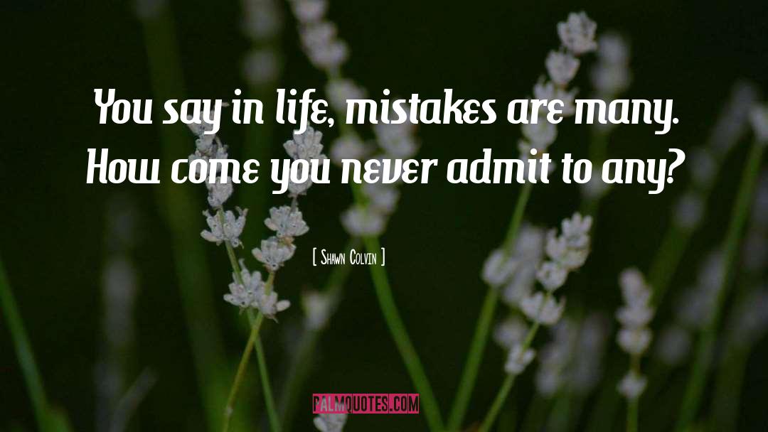 Life Mistakes quotes by Shawn Colvin