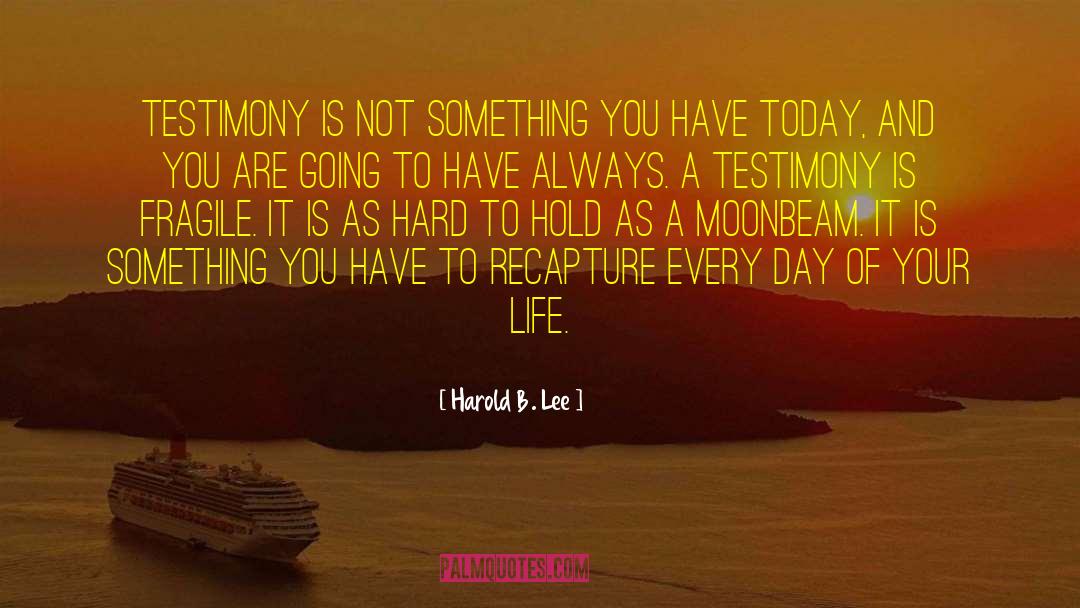 Life Today quotes by Harold B. Lee